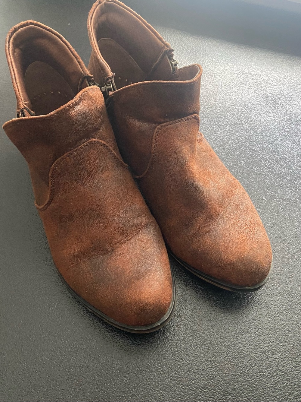 Brown Suede Ankle Booties